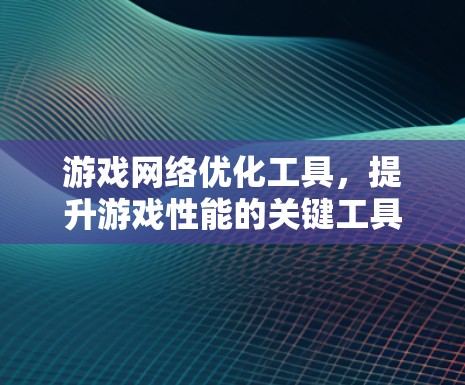 游戏网络优化工具，提升游戏性能的关键工具