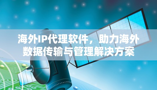 海外IP代理软件,助力海外数据传输与管理解决方案
