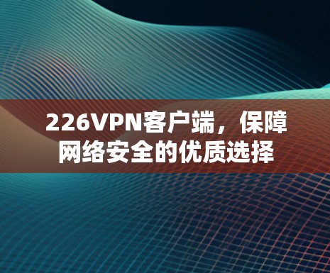 226VPN客户端,保障网络安全的优质选择 226VPN客户端,保障网络安全的优质选择