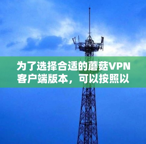 为了选择合适的蘑菇VPN客户端版本,可以按照以下步骤进行